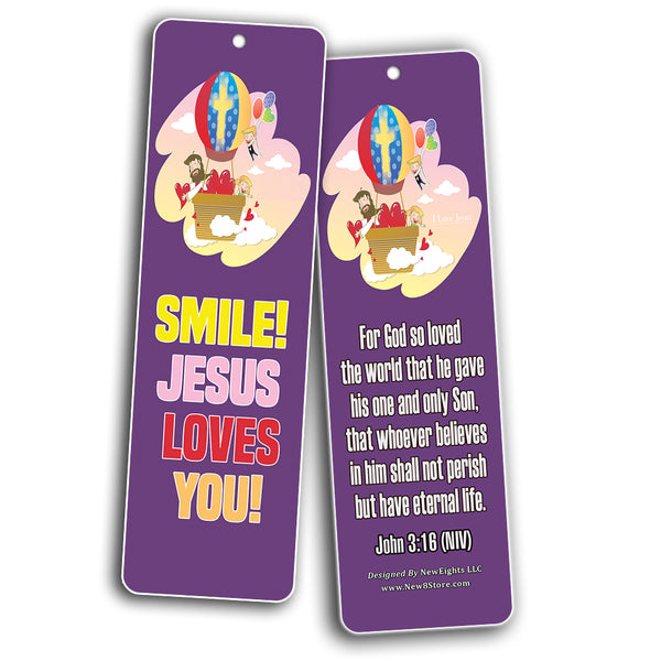 Christian Bookmarks Cards for Kids - Cute Animal Bookmarker Set - Religious Gift Party Favors Psalm 23 The Lord is My Shepherd Jesus Loves You Fully Rely on God