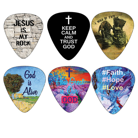 Guitar Picks With Inspirational Messages from Bible Christianity
