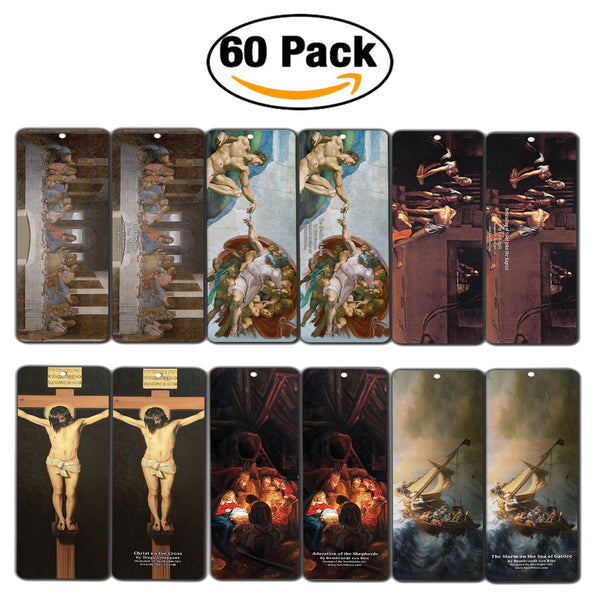Famous Christianity Clasisic Art Paintings Bookmarks (60-Pack)