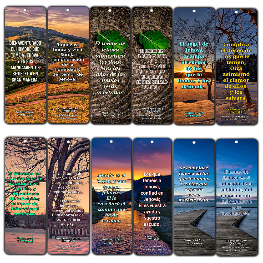 Spanish Scriptures Bookmarks - Fear of The Lord (60-Pack) - Perfect Gift Idea for Friends and Loved Ones