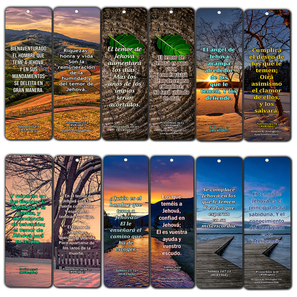 Spanish Scriptures Bookmarks - Fear of The Lord (60-Pack) - Perfect Gift Idea for Friends and Loved Ones