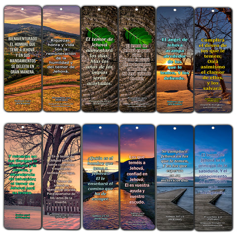 Spanish Scriptures Bookmarks - Fear of The Lord (60-Pack) - Perfect Gift Idea for Friends and Loved Ones