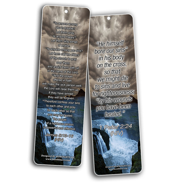 Popular Healing Bible Verses Bookmarks Cards (60-Pack) - God is Able to Heal You and Your Loved One - Physically Emotionally Spiritually - Best Encouragement Gifts for Men Women Teens Kids