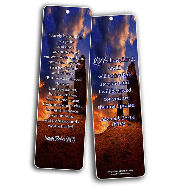 Popular Healing Bible Verses Bookmarks Cards (60-Pack) - God is Able to Heal You and Your Loved One - Physically Emotionally Spiritually - Best Encouragement Gifts for Men Women Teens Kids