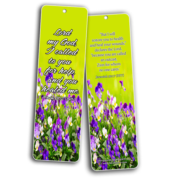 Popular Healing Bible Verses Bookmarks Cards (60-Pack) - God is Able to Heal You and Your Loved One - Physically Emotionally Spiritually - Best Encouragement Gifts for Men Women Teens Kids