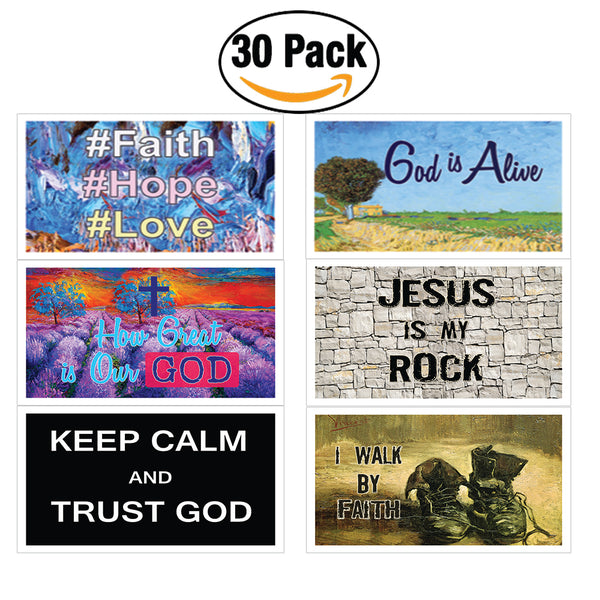 Christian Inspirational Bible Verses Postcards Cards (30-Pack) - How Great is Our God Theme - Prayer Cards - War Room Decor