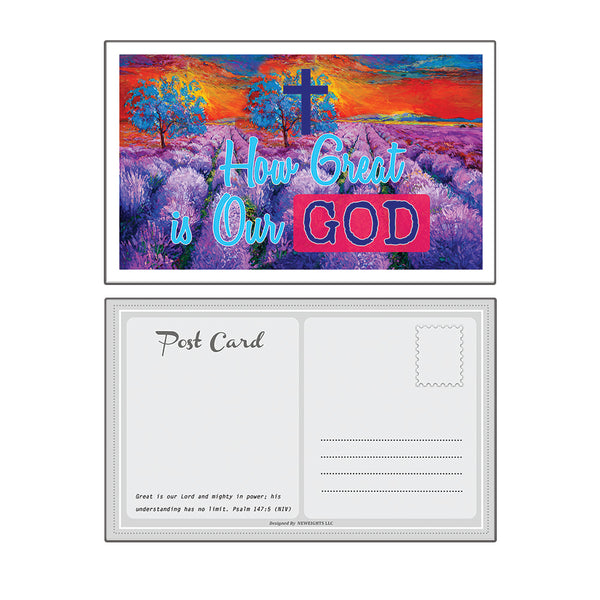 Christian Inspirational Bible Verses Postcards Cards (30-Pack) - How Great is Our God Theme - Prayer Cards - War Room Decor