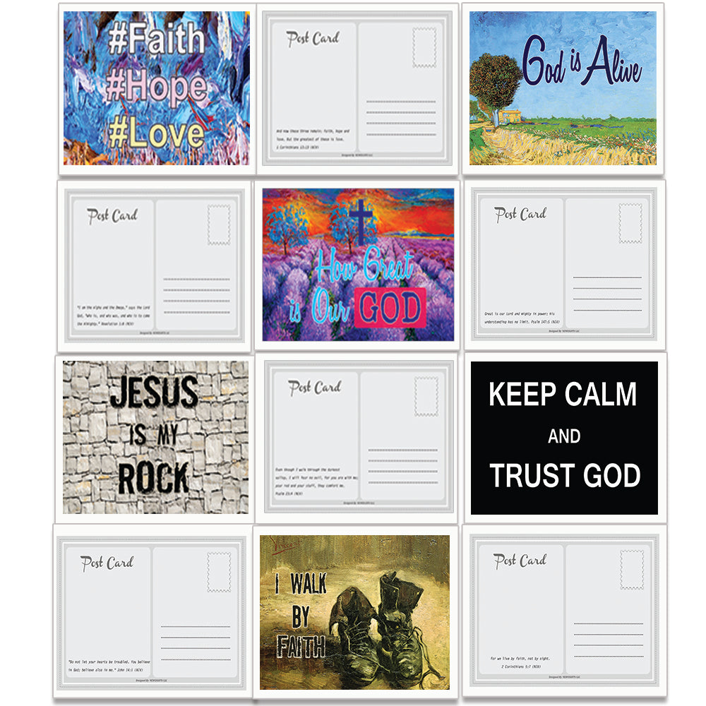 Christian Inspirational Bible Verses Postcards - How Great is Our God (60-Pack) - Perfect Giveaway for MINISTRIES and Sunday Schools
