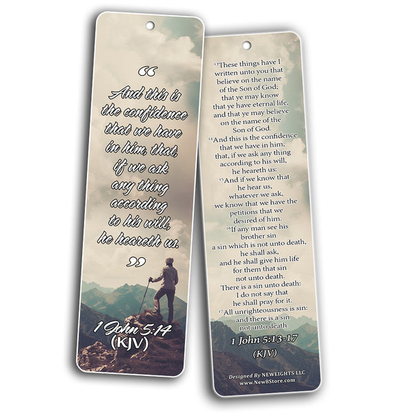 NewEights Christian KJV Bookmarks Cards with Popular Inspirational Bible Verses (60-Pack)