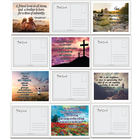 Inspirational Popular Bible Verses Postcards (60-Pack) - Multiple Encouraging Postcards