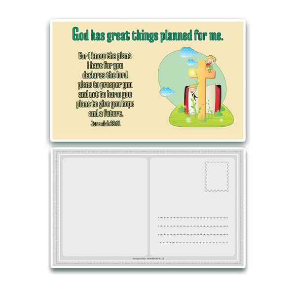 NewEights Christian Postcards Cards for Kids (60 Pack) - With encouraging bible messages - Great stocking stuffers for postcard collectors, Postcrossing, scrapbooking, gifts, invitations