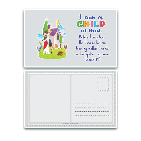 NewEights Christian Postcards Cards for Kids (60 Pack) - With encouraging bible messages - Great stocking stuffers for postcard collectors, Postcrossing, scrapbooking, gifts, invitations