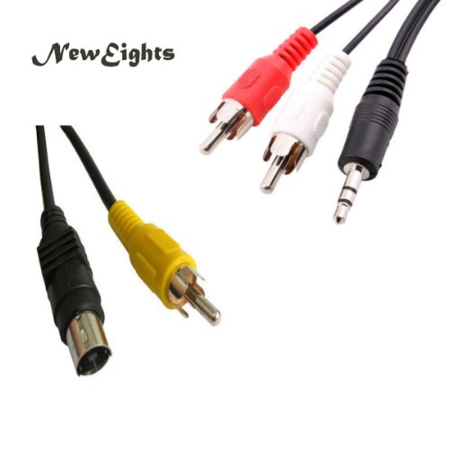 NewEights PC to TV Cable (2 Sets) - S-Video to 3-RCA Composite AV Connector Cable for Laptop PC TV - 5 Ft - Connect Computer to TV, DVD, Home Theater system - Easy to use, Plug and Play - Satisfaction Guaranteed