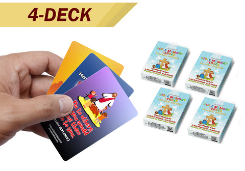 NewEights Bible Memory Verses Flash Cards (4-Deck) - Christian Cards for Home Nursery Classroom