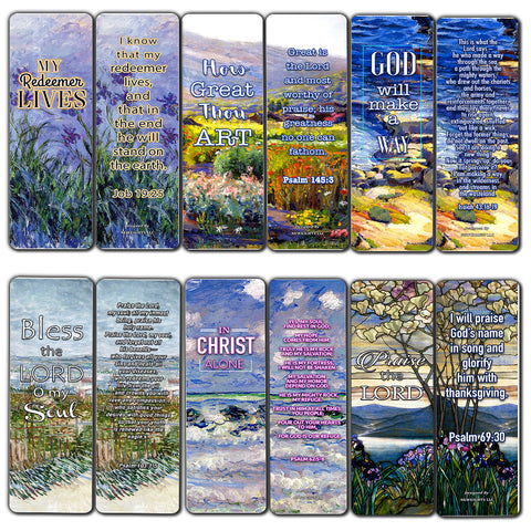 Christian Bookmarks Cards - In Christ Alone (30-Pack) - Gift Ideas for Sunday School, Youth Group, Church Camp, Bible Study - Easter Day, Thanksgiving, Christmas - Prayer Cards - War Room Decor