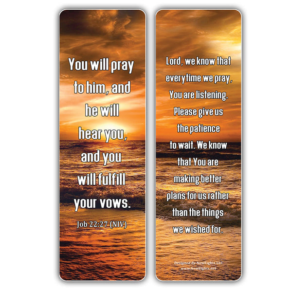 NewEights Popular Prayers and Bible Scriptures on Short Prayers Bookmarks (12-Pack) – Daily Motivational Card Set