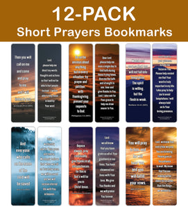 NewEights Popular Prayers and Bible Scriptures on Short Prayers Bookmarks (12-Pack) – Daily Motivational Card Set