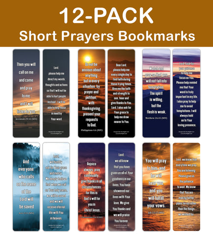 NewEights Popular Prayers and Bible Scriptures on Short Prayers Bookmarks (12-Pack) – Daily Motivational Card Set