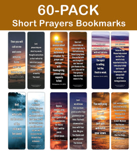 NewEights Prayers and Scripture Bible Short Prayers Bulk Bookmarks (60-Pack) – Awesome Learning Bookmarks