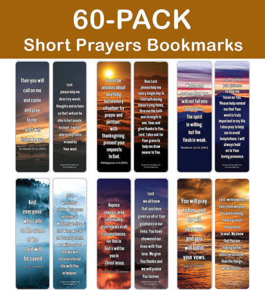 NewEights Prayers and Scripture Bible Short Prayers Bulk Bookmarks (60-Pack) – Awesome Learning Bookmarks