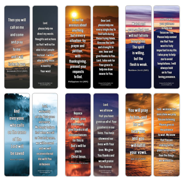 NewEights Popular Prayers and Bible Scriptures on Short Prayers Bookmarks (12-Pack) – Daily Motivational Card Set