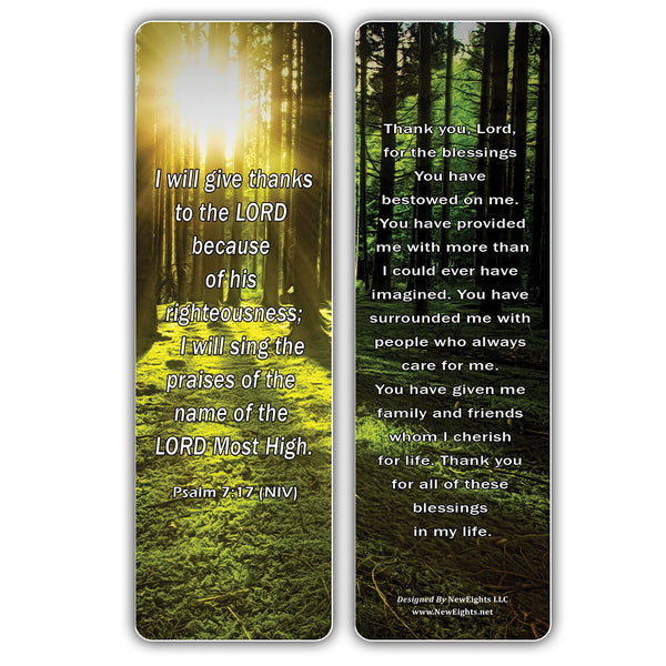 NewEights Prayers and Scripture on Thankfulness Bulk Bookmarks (60-Pack) – Awesome Learning Bookmarks