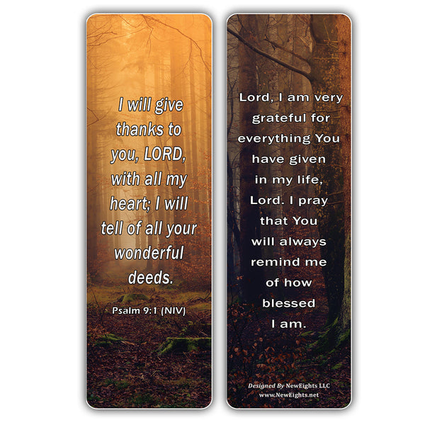 NewEights Prayers and Scripture on Thankfulness Bulk Bookmarks (60-Pack) – Awesome Learning Bookmarks