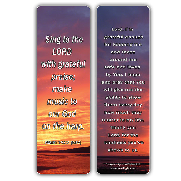 NewEights Prayers and Scripture on Thankfulness Bulk Bookmarks (60-Pack) – Awesome Learning Bookmarks