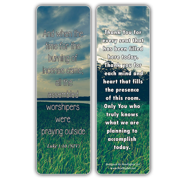 NewEights Popular Prayers and Bible Scriptures about Opening Prayer for Meetings Bookmarks (12-Pack) – Daily Motivational Card Set
