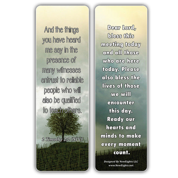 NewEights Verses and Scripture on Opening Prayers Meeting Bulk Bookmarks (60-Pack) –Book Page Clippers