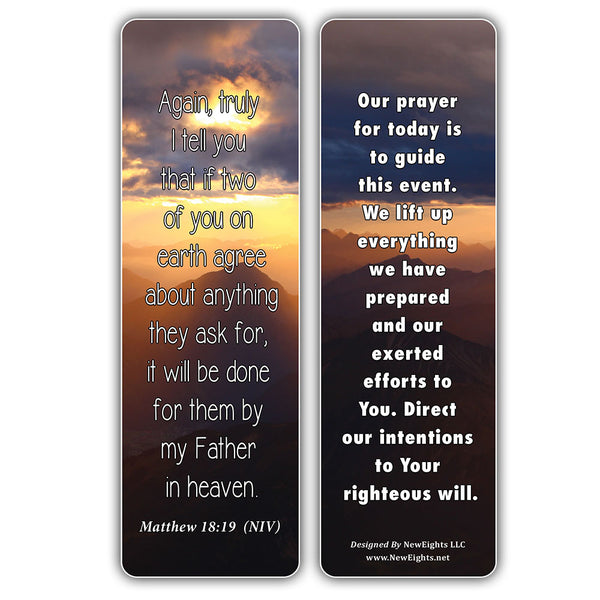 NewEights Popular Prayers and Bible Scriptures about Opening Prayer for Meetings Bookmarks (12-Pack) – Daily Motivational Card Set