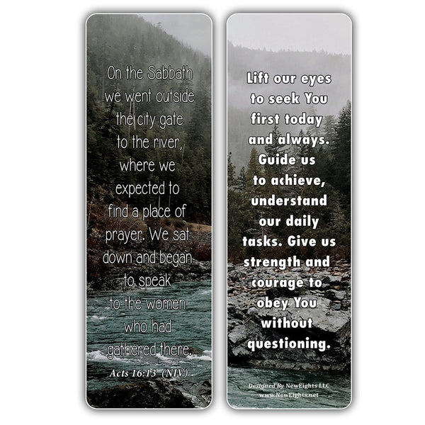 NewEights Popular Prayers and Bible Scriptures about Opening Prayer for Meetings Bookmarks (12-Pack) – Daily Motivational Card Set