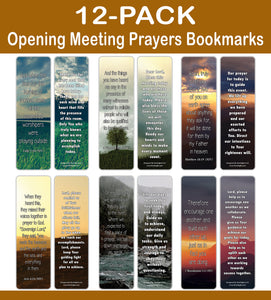 NewEights Popular Prayers and Bible Scriptures about Opening Prayer for Meetings Bookmarks (12-Pack) – Daily Motivational Card Set