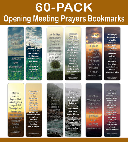 NewEights Verses and Scripture on Opening Prayers Meeting Bulk Bookmarks (60-Pack) –Book Page Clippers