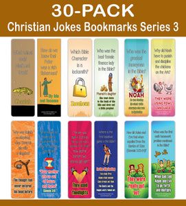 NewEights Christian Funny Jokes Bookmarks Series 3 (30-Pack) – Bulk Gifts Bookmarkers