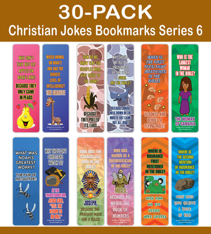 NewEights Christian Jokes Bookmarks for Kids Series 6 (30-Pack) – Daily Motivational Card Set