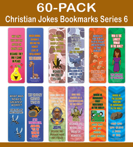 NewEights Christian Funny Jokes Bookmarks Series 6 (60-Pack) – Bulk Gifts Bookmarkers