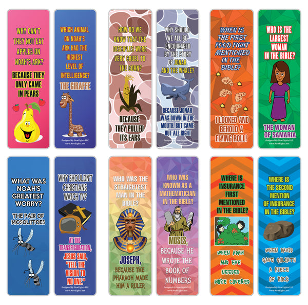 NewEights Christian Funny Jokes Bookmarks Series 6 (60-Pack) – Bulk Gifts Bookmarkers