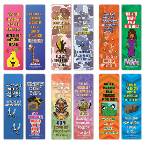 NewEights Christian Funny Jokes Bookmarks Series 6 (12-Pack) – Awesome Gags Bookmarks