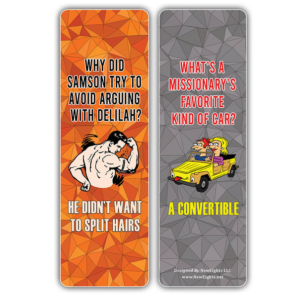 NewEights Christian Jokes Bookmarks for Kids Series 10 (12-Pack) - Church Gift Giveaways