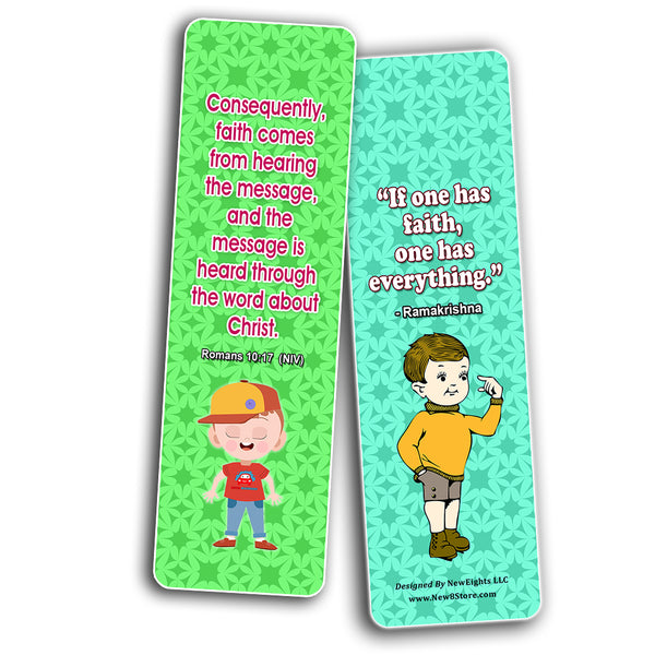 NewEights Famous Verses and Quotes on Faith (60-Pack) – Daily Motivational Card Set – Collection Set Book Page Clippers – Ideal for Church Events