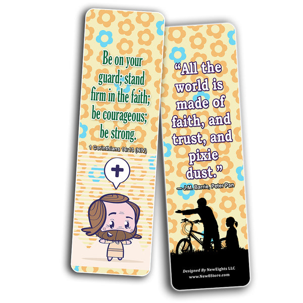NewEights Famous Verses and Quotes on Faith (60-Pack) – Daily Motivational Card Set – Collection Set Book Page Clippers – Ideal for Church Events