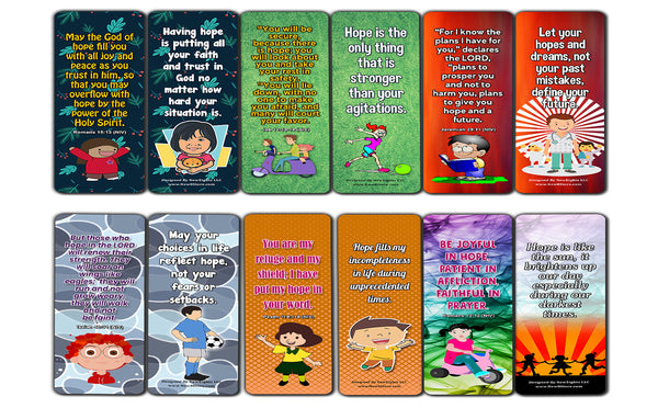 NewEights Famous Verses and Quotes on Hope (60-Pack) – Daily Motivational Card Set – Collection Set Book Page Clippers – Ideal for Church Events