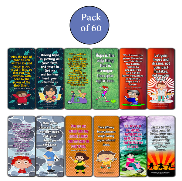 NewEights Famous Verses and Quotes on Hope (60-Pack) – Daily Motivational Card Set – Collection Set Book Page Clippers – Ideal for Church Events