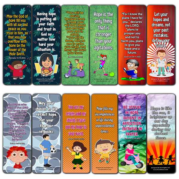 NewEights Famous Verses and Quotes on Hope (60-Pack) – Daily Motivational Card Set – Collection Set Book Page Clippers – Ideal for Church Events