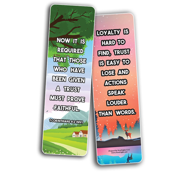 NewEights Famous Verses and Quotes on Loyalty (60-Pack) – Daily Motivational Card Set – Collection Set Book Page Clippers – Ideal for Church Events