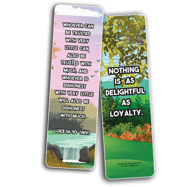 NewEights Famous Verses and Quotes on Loyalty (60-Pack) – Daily Motivational Card Set – Collection Set Book Page Clippers – Ideal for Church Events