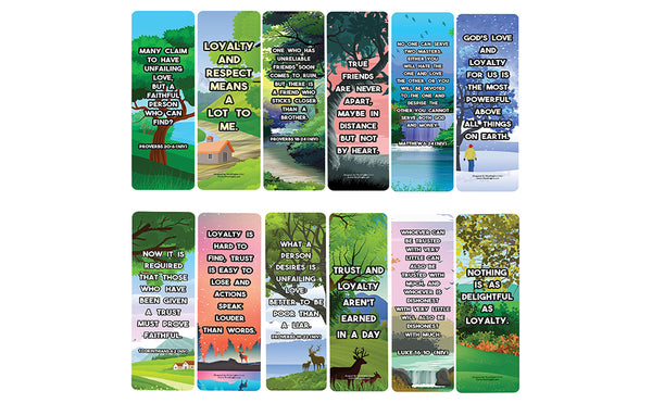 NewEights Famous Verses and Quotes on Loyalty (60-Pack) – Daily Motivational Card Set – Collection Set Book Page Clippers – Ideal for Church Events
