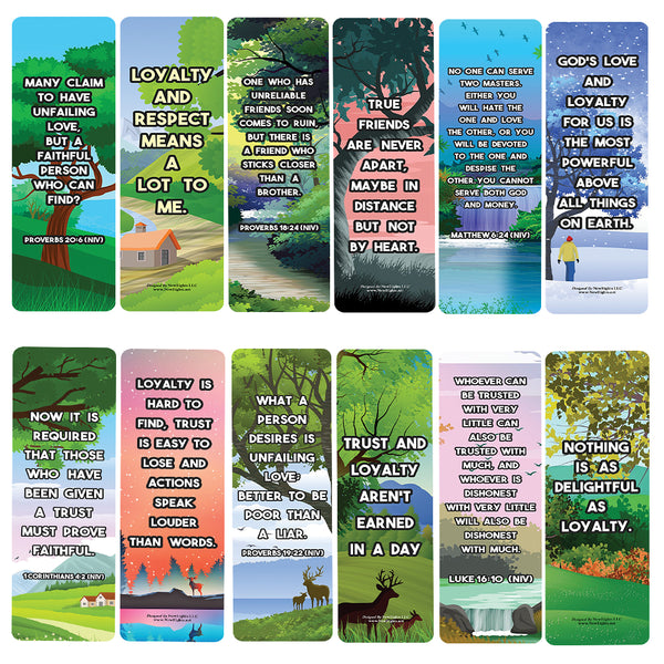 NewEights Famous Verses and Quotes on Loyalty (60-Pack) – Daily Motivational Card Set – Collection Set Book Page Clippers – Ideal for Church Events