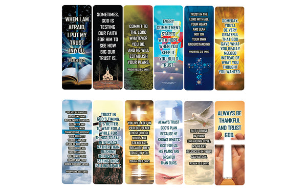 NewEights Famous Verses and Quotes on Trust (60-Pack) – Daily Motivational Card Set – Collection Set Book Page Clippers – Ideal for Church Events